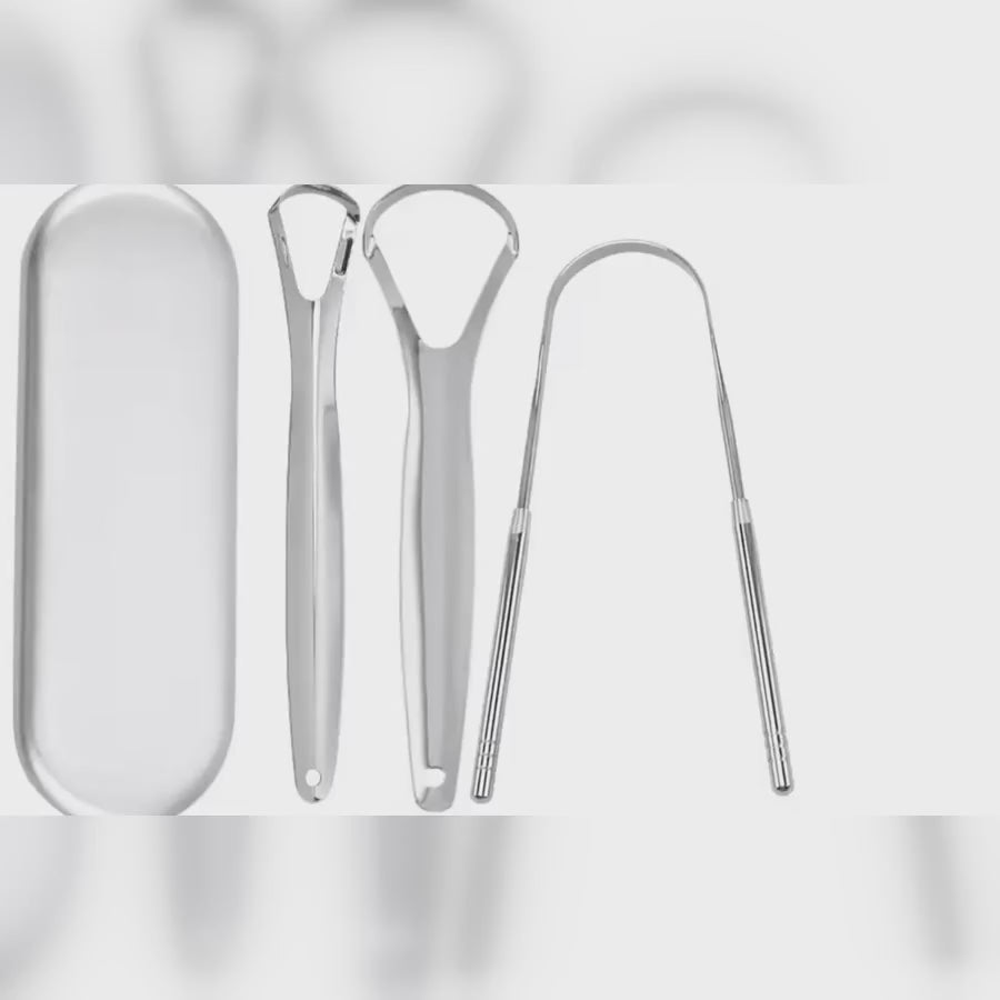 Raspador lingual Scrubsdental Fresh de acero inoxidable con su estuche